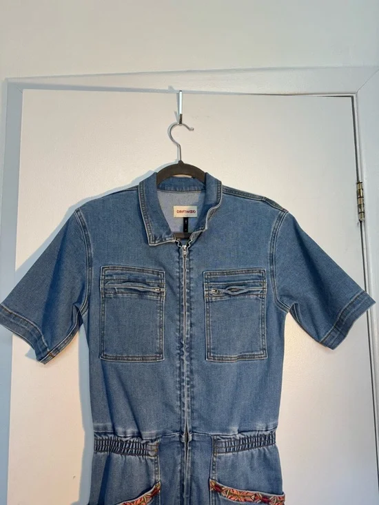 DRIFTWOOD Light Blue Denim Short-Sleeve Zip-Front Jacket - Picture 3 of 10